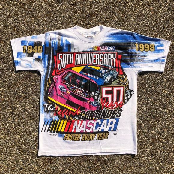 dungbeetlethrift-vintage-nascar-tee-crazy-50th - Picture 1 of 4